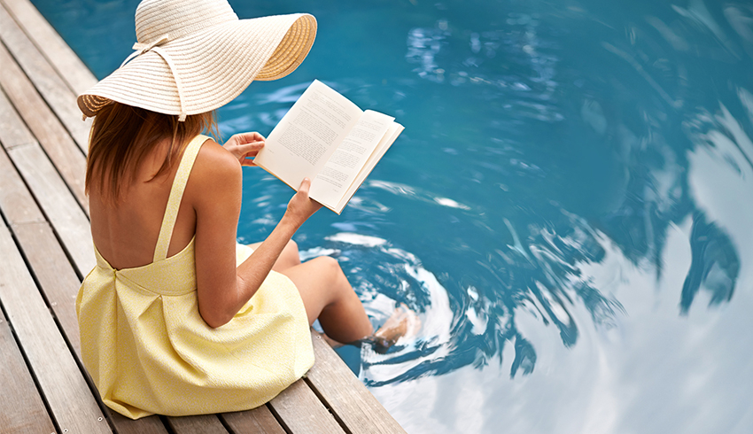 a woman reading a book