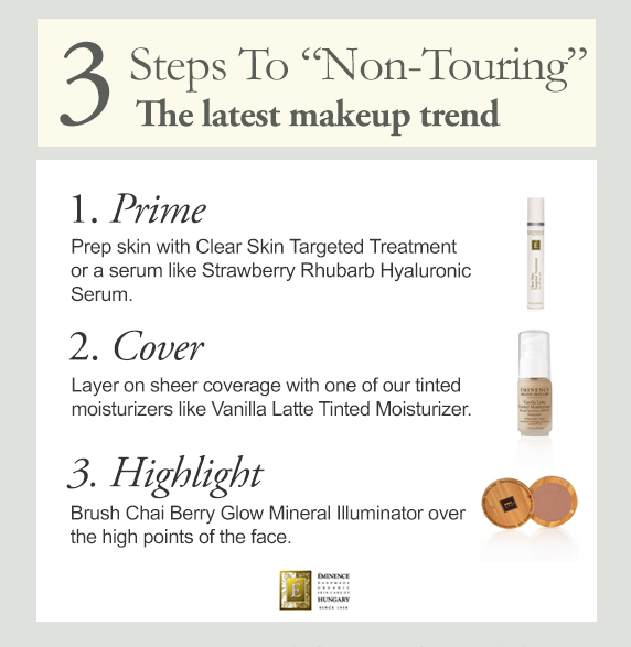 3 Steps to "Non-Touring" - The latest makeup trend infographic