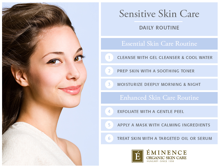 sensitive skin care routine inforgraphic