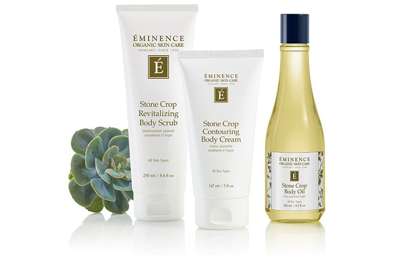 Stone Crop Revitalizing Body Scrub, Stone Crop Body Oil and Stone Crop Contouring Body Cream